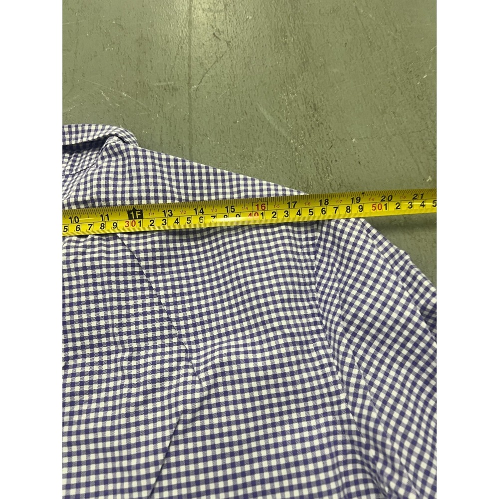 Polo Ralph Lauren Shirt Mens L White Purple Gingham Pony Embroidered Button-Down - Picture 9 of 11